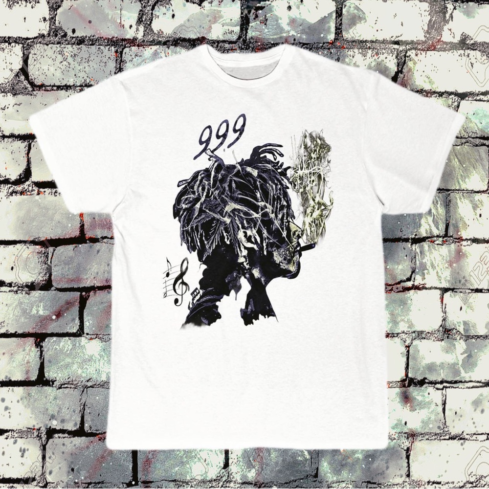 Graphic White T-Shirt with Artistic Design